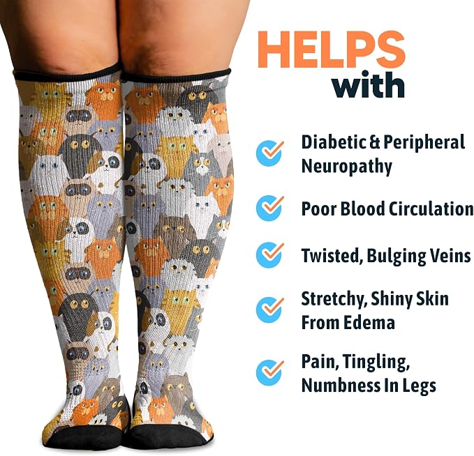 Viasox Compression Socks for Women and Men, Knee High Socks 12-15 mmhg Circulation Support for Flight, Travel, Daily - Image 3