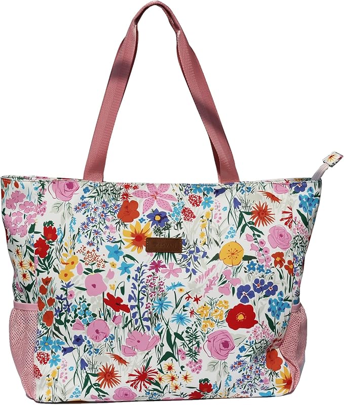 ESVAN LARGE BEACH BAG Water Resistant Lightweight 20 inch Women Oversize Tote Bag for Gym Beach Travel Pool Yoga Nurse - Image 7