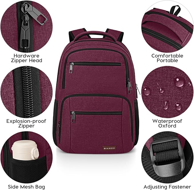 BIKROD Backpack for Girls Women, School Backpack for Teen Boys, Lightweight Casual High School Bookbag, Daily-use Travel Laptop Backpack Fits 15.6 Inch Notebook - Image 3
