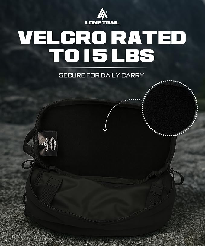 Subcompact Concealed Carry Fanny Pack - Tactical CCW Waist Bag | PU-coated 420D nylon, rear quick-access pocket with anchor strap, adjustable to 60in waist - Image 6