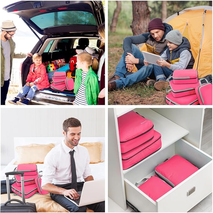Gonex Compression Packing Cubes, 4-Piece Expandable Travel Organizers | Double-Zip Compression, Space-Saving Design, Ripstop Fabric, Carry-On & Backpack Friendly, Family & Business Travel - Image 9