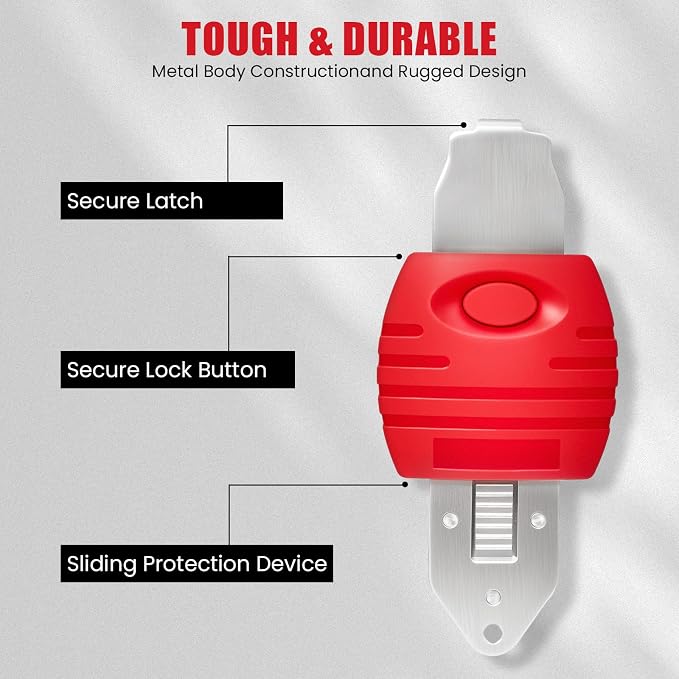 Portable Door Lock for Travel & Home - Hotel Door Locks for Travelers Security, Durable Travel Safety Device for Apartment Airbnb College, Home Security, Travel Essentials, Easy to Use - Image 3