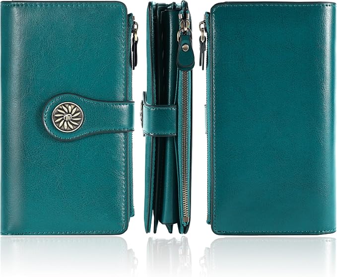 Travelambo Women's Wallet RFID Blocking Trifold Clutch Large Capacity Credit Card Holder Travel Purse - Image 7
