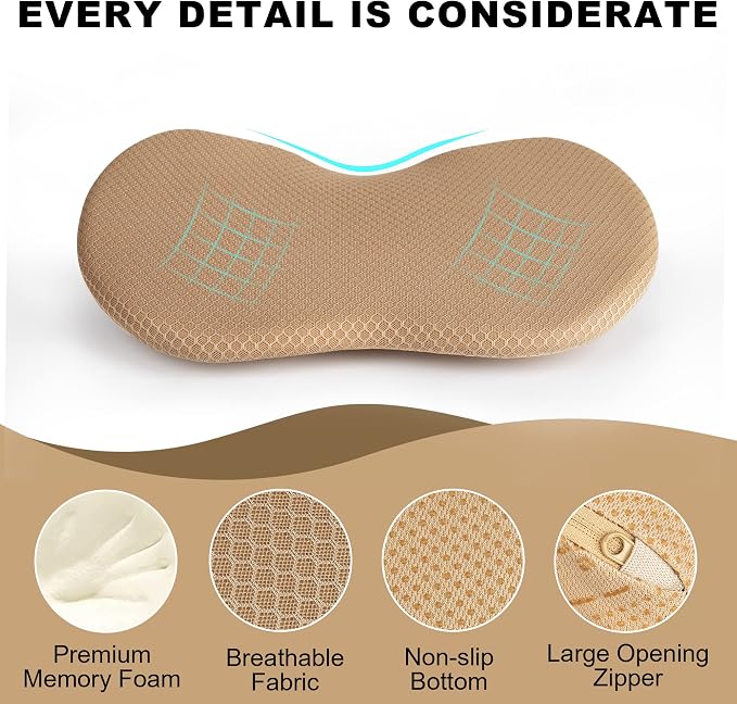 Livtribe Car Seat Cushion, Comfortable Wedge Seat Cushion for Driving | Memory Foam Seat Pad, Breathable Mesh Cover, Non-Slip Bottom, Pressure Relief, Improved Forward View, Road Trip Essentials - Image 6