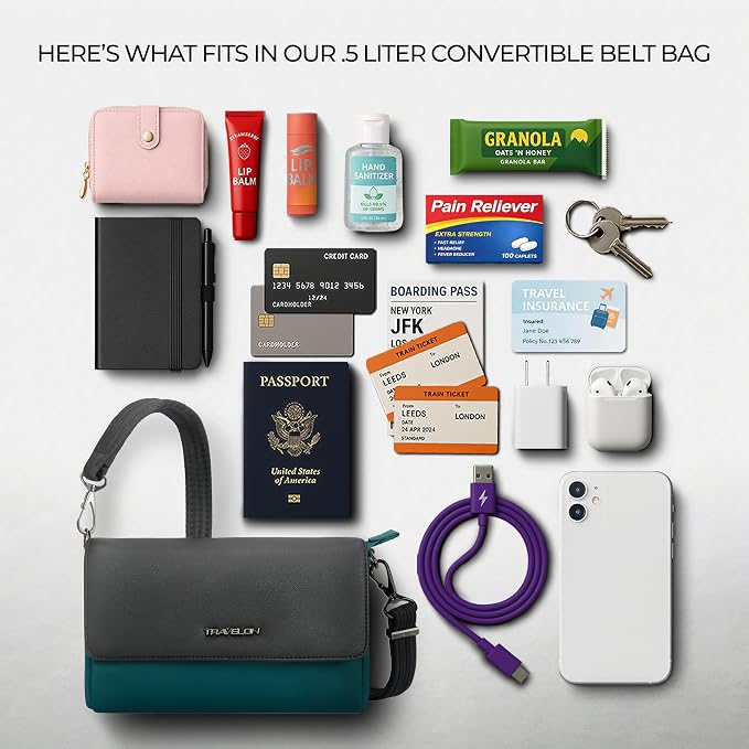Travelon Anti-Theft Addison Convertible Crossbody/Belt Bag - Image 7