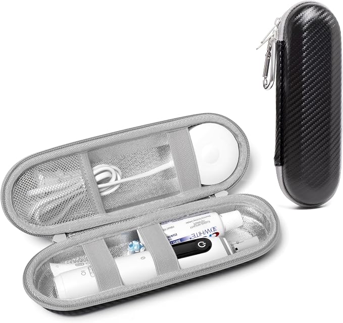 Nincha Hard Shell Electric Toothbrush Case - for Oral-B iO/Pro/Smart Series, Philips Sonicare Electric Toothbrush, Bigger Size Travel Case Fits all Powered Toothbrushes and Accessories Black by Nincha