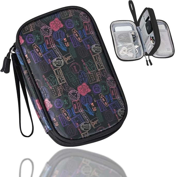COSHAYSOO Unique Useful Travel Birthday Gifts for Women Travelers, Electronics Cord Cable Organizer Bag Case Tech Pouch Traveling Vacation Cruise Airplane Gadgets Essentials Organization, Vintage by COSHAYSOO
