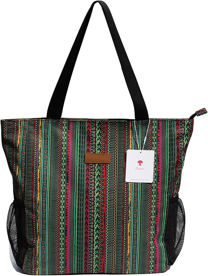 ESVAN Original Floral Water Resistant Large Tote Bag Shoulder Bag for Gym Beach Travel Daily Bags Upgraded - Image 4