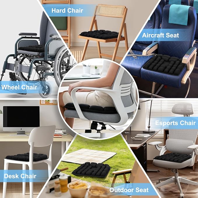 Inflatable Seat Cushion - Airplane Seat Cushion for Long Flights | Inflatable Seat Cushion for Air Travel, Stable & Firm Support for Outdoor Use, Stadium Bleachers & Office Chairs - Image 5