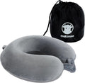 Travel Neck Pillow, Top Memory Foam Pillow for Head Support, Ideal for Airplanes, Cars, and Home Recliners, Adjustable and Soft (Grey) by Makimoo