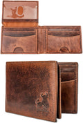 BULL GUARD Expedition Series Bifold Leather Wallet for Men RFID Blocking, Top Grain Cowhide, Flip-Up ID Window, Compact & Durable Everyday Carry Wallet for Travel, Work & Outdoors, Ready to Gift by BullGuard