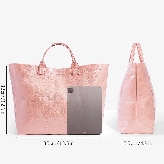 Lushandy PVC Tote Bag for Women Jelly Beach Bag Top Handle Hobo Handbag | Water-Resistant, Wipe Clean, Lightweight - Image 5