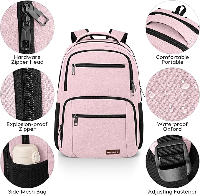 BIKROD Backpack for Girls Women, School Backpack for Teen Boys, Lightweight Casual High School Bookbag, Daily-use Travel Laptop Backpack Fits 15.6 Inch Notebook - Image 3