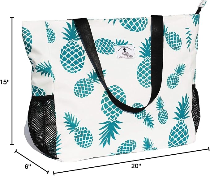 ESVAN LARGE BEACH BAG Water Resistant Lightweight 20 inch Women Oversize Tote Bag for Gym Beach Travel Pool Yoga Nurse - Image 10