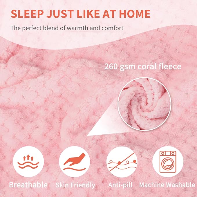 Tirrinia Travel Blanket Compact with Bag, Soft Lightweight Wearable Blanket with Foot Pockets, Airplane Travel Essential Gift - Image 6