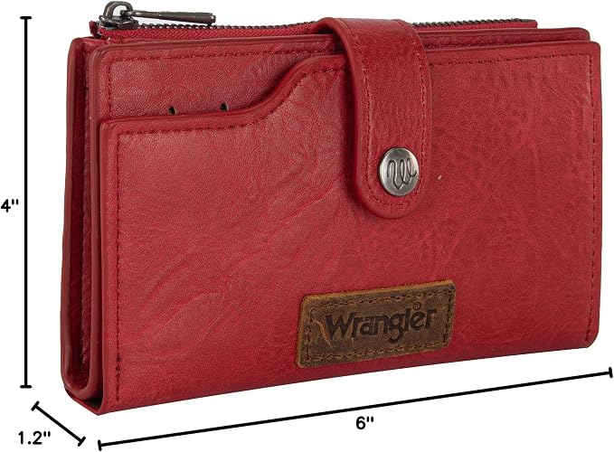 Wrangler Wallet for Women Bifold Card Holder with Zipper and ID Window - Image 7