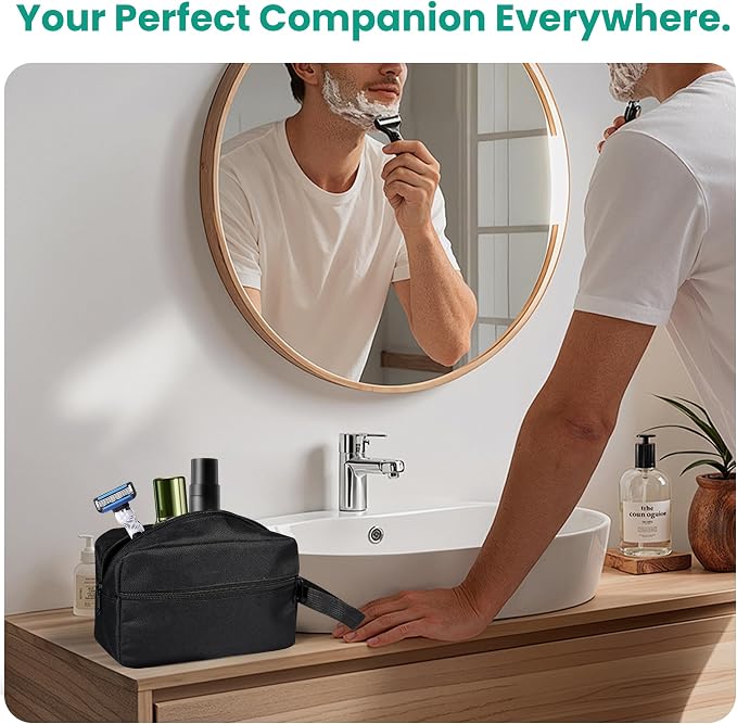 Travel Toiletry bag for Women and Men,Small Cosmetic Bag Hanging Lightweight Makeup Bag Small Tool Bag Travel Organizer accessories for Women Men - Light Purple - Image 5