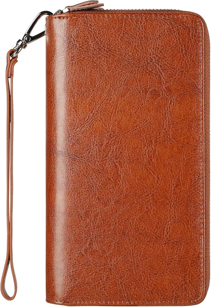 Small Compact Women Wallet RFID Blocking Genuine Leather Bifold Purse with ID Windows by Lavemi