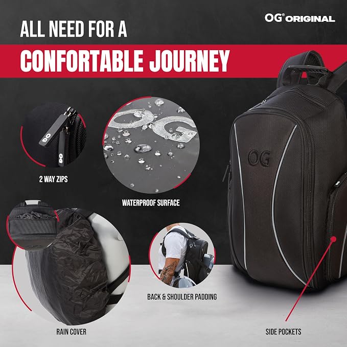 GO Waterproof Motorcycle Backpack Compact 20L for 2 Helmets 2 Carry Options | Lightweight design with laptop compartment, helmet strap and reflective details for cycling and motorcycle rides. - Image 3