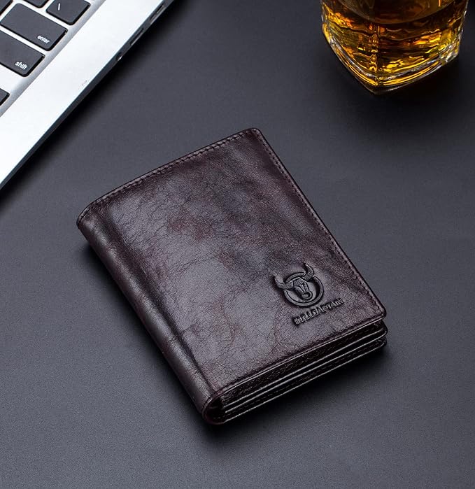 BULLCAPTAIN Large Capacity Genuine Leather Wallet for Men QB-027 | Bifold Wallet,RFID Blocking,Credit Card Holder,15 Card Slots,Special Expandable Design,gift choice - Image 2