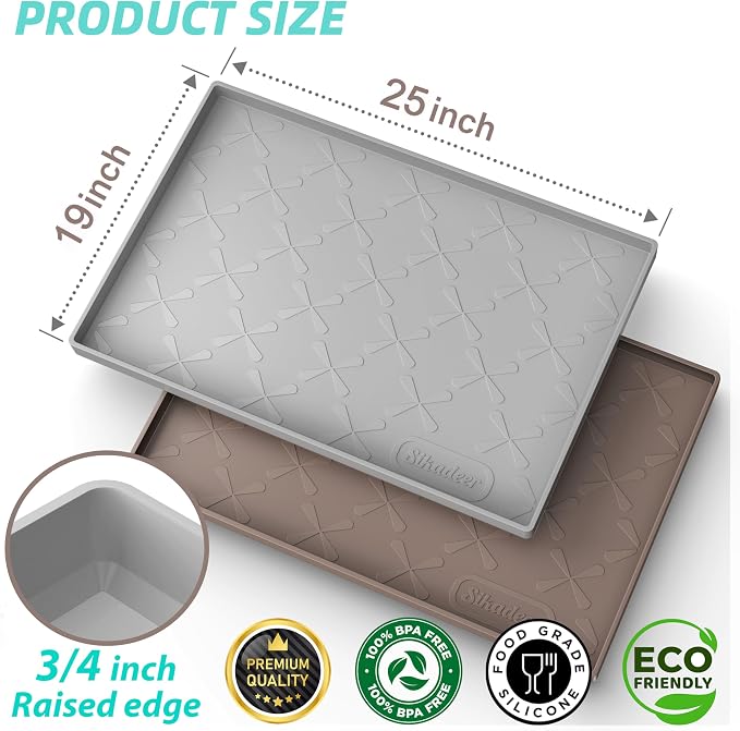 Waterproof Under Sink Mat Silicone 25"x19", Kitchen Cabinet Liner | BPA-Free Silicone Mat with Raised Lip Protects Cabinets from Leaks, Versatile Home Organizer for Bathroom, Pets, Boots, Floor - Image 3