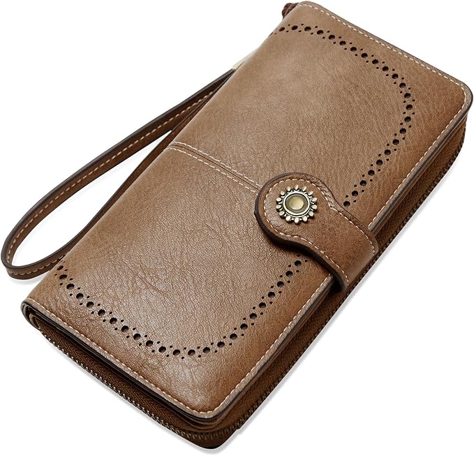 TFKGS Wallet for Women RFID Blocking Leather Large Capacity Card Holder Ladies Phone Clutch Travel Long Purse Wristlet | RFID Blocking - Image 7