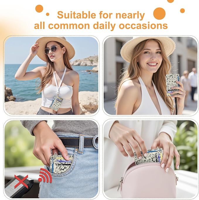 SEAVILIA Small Credit Card Holder for Women, Slim RFID Blocking Wallet | Cute Mini ID Card Case, Thin Minimalist Pocket Wallet, Gift for Girls, Goth Bat - Image 3