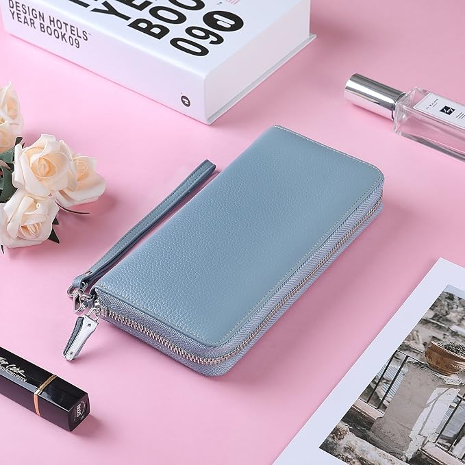 Small Compact Women Wallet RFID Blocking Genuine Leather Bifold Purse with ID Windows - Image 6