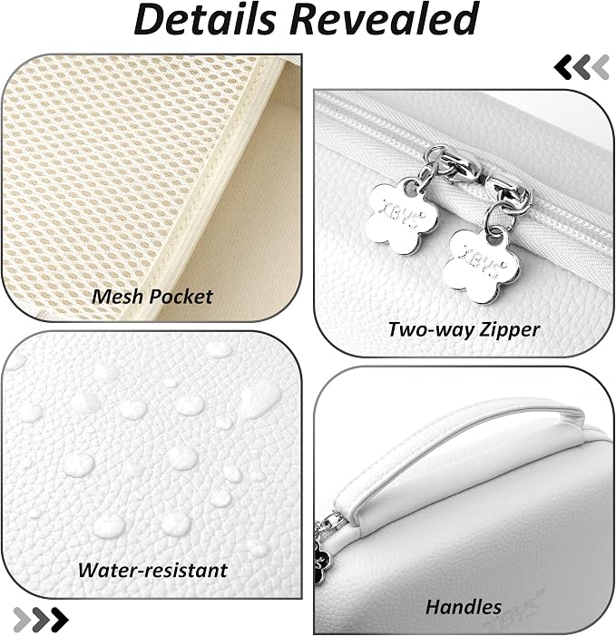 Portable Charger Case, Tech Pouch Travel Organizer, XL, White | Hard Shell Electronic Storage for MacBook Power Adapter, Magic Mouse, Charging Cords, Power Bank Laptop Accessories - Image 5