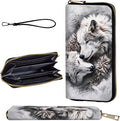 Wallet,Leather Long Wallet Suitable For Ladies And Teenagers - Detachable Wristband + RFID Travel Wallet With Card Slot - Wolves Family by Unknown