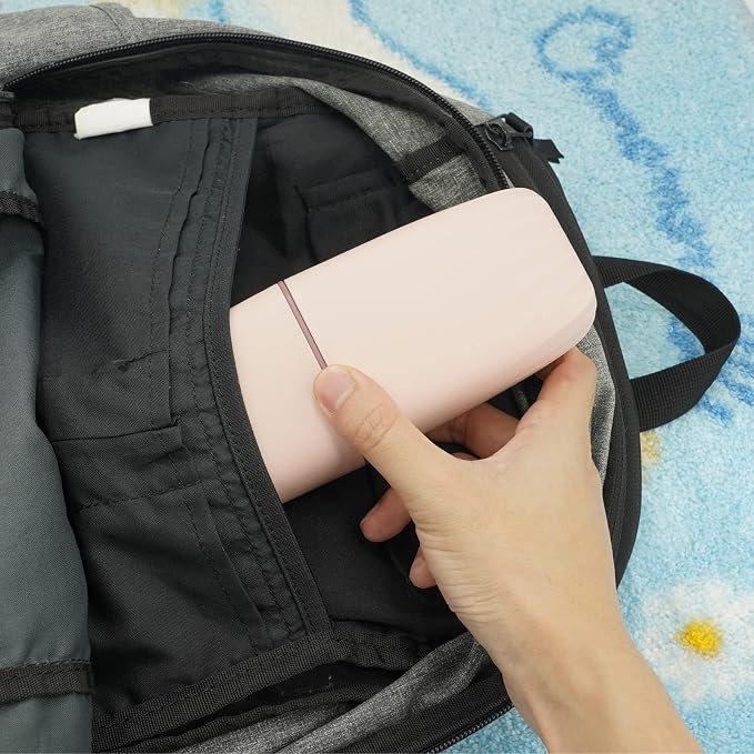 Toothbrush Cup Toothbrush Holder with Cover Travel Boothbrush Holder Portable Toothbrush Case and Carrier for Bathroom School Business Trip Pink - Image 6