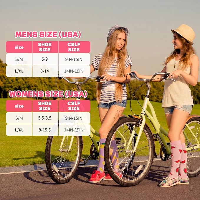 6 Pairs Compression Socks for Women Men, Wide Calf | Knee High Compression Socks, Graduated 14.5 - 30.9 mmHg Support, Women Nurses Travel Yoga Running Circulation - Image 4