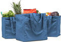 VeraMia Canvas Grocery Bag 3pc XL Set with Real Pockets, Long Shoulder Strap and Short Handle. Heavy Duty, Foldable, Washable by VeraMia