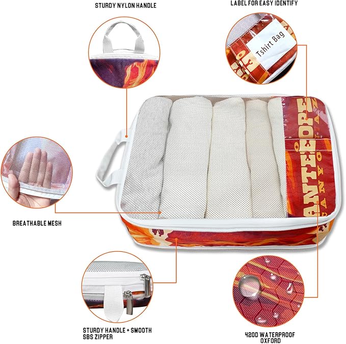 Compression Packing Cubes for Travel, 7 Set National Park Expandable Mesh Luggage Organizers, Waterproof Expandable/Compression Bags Travel Packing Cubes with Clear Toiletry Bag - Image 5