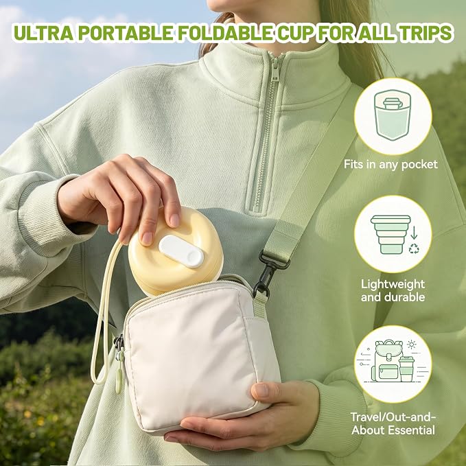 Collapsible Silicone Water Bottle, Leakproof for Travel Camping | Reusable Foldable Water Cup, Pocket Size for Hiking Beach Gym Festival, Food-Grade Silicone, BPA-Free & Lightweight - Image 3