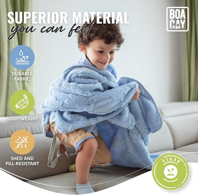 Travel Toddler Blanket for Airplane, Car - Soft Kids Throw Blanket for Daycare - Pillow for Girls, Boys with Backpack Clip, Luggage Sleeve - Image 7