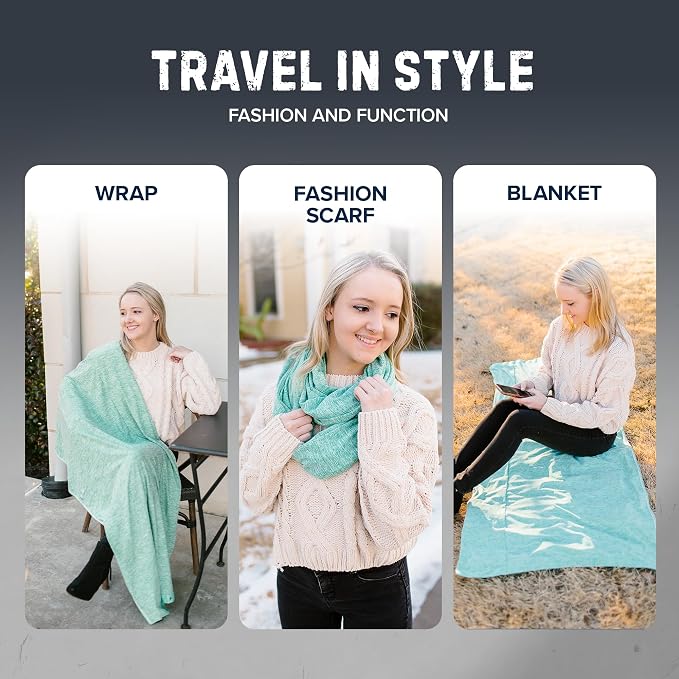 Zero Grid Infinity Travel Scarf Loop with Hidden Zipper Pockets for Passport, Phone, Cash, Cards - Image 4