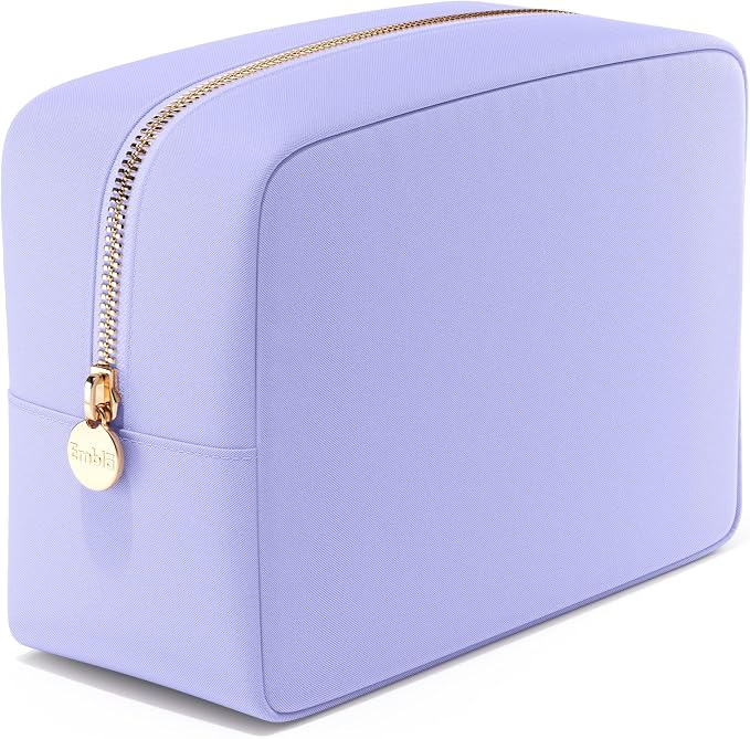 Embla Large Makeup Bag and Waterproof Nylon Travel Toiletry Bag, Large Capacity Cosmetic Zipper Pouch, Lavender by Embla