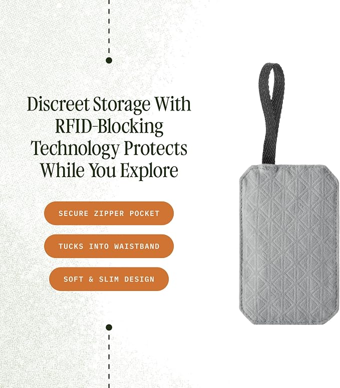 Eagle Creek Undercover RFID Bra Pouch, Storm Grey | Travel Security Pouch with RFID Blocking, Lightweight, Wear Under Clothing, Zippered Passport and Card Holder - Image 2