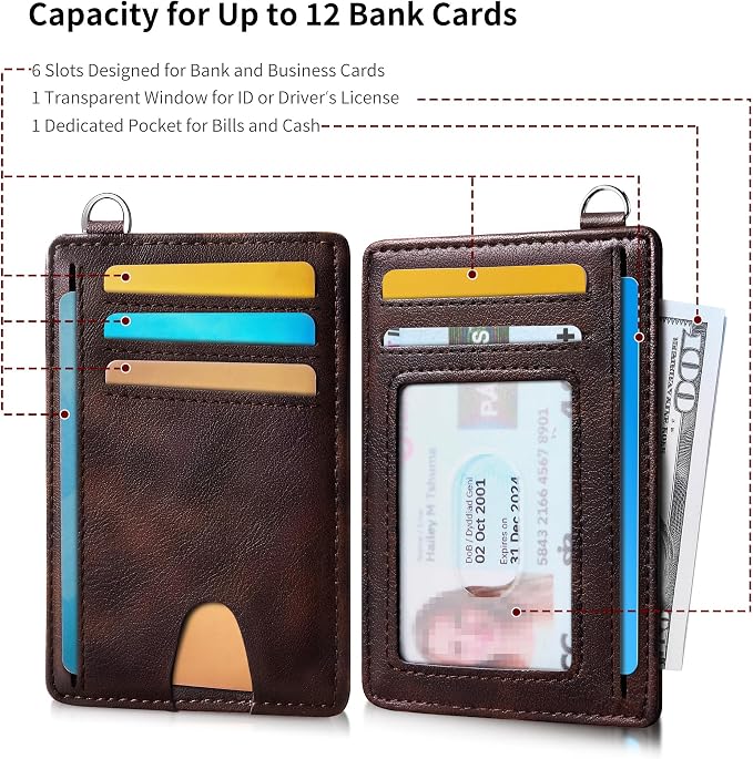 Mayski Slim Wallet, Credit Card Holder for Women, Minimalist Front Pocket RFID Blocking Card Cases, Small Wallet Women Men(MF Brown) - Image 6