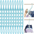 Max Space Saving Hangers, 10-Pack, 360° Hooks, Pastel Blue | Assembled cascading hangers with reinforced 360° swivel hooks maximize closet space for teens, kids and college dorms. by WONDERHANGER