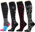 Dr. Motion 4 Pairs Therapeutic Graduated Compression Women's Knee-hi Socks by Dr.+Motion