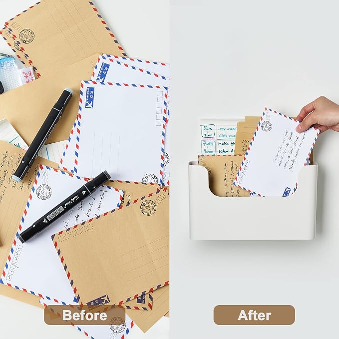 YOHOM No Drilling File Holder Wall Mails Magazines Organizer Adhesive Door Mount, Single Pocket(WHITE, 1 PCS) - Image 3