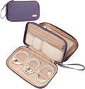 NISHEL Electronics Travel Organizer Cord Case, Charger Cable Tech Bag | Double-layer bag keeps chargers, cables, flash drive, and small tech essentials organized for trip, Medium, Purple by NISHEL