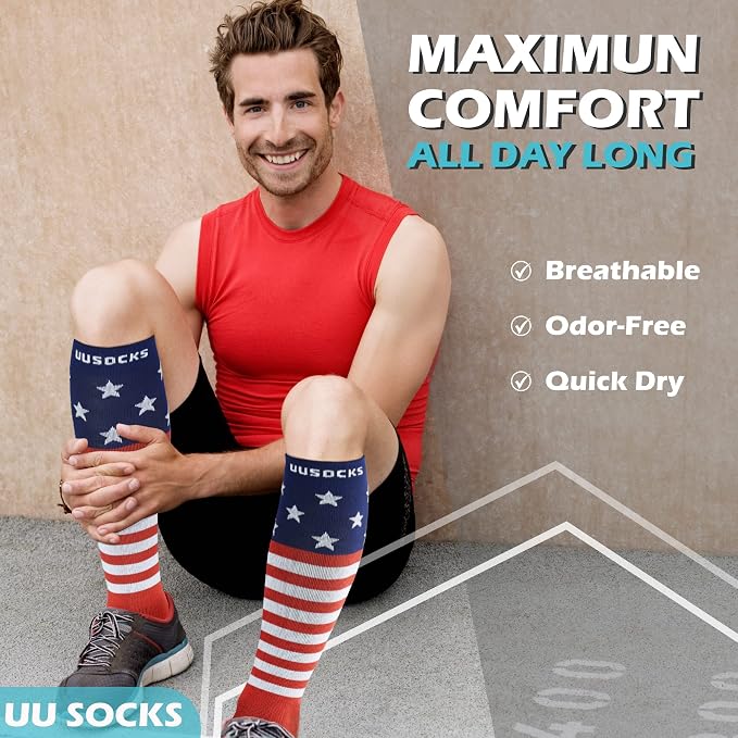 Medical Compression Socks for Women and Men 3 Pairs 20-30 mmHg Knee High Christmas Compression Stockings Circulation Best for Running Athletic Nurses - Image 3