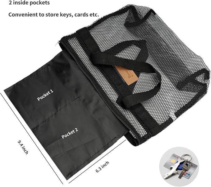 Mesh Shower Caddy Bag Portable Hanging Toiletry and Bath Organizer with Zipper for Travel, Gym, Camping, College Dorms, Beach - Image 4