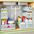 Under Sink Organizer, 2-Pack 3-Tier Height Adjustable Thickened Metal Pull out Cabinet Organizer Shelf, Slide out Storage Drawer Rack for Bathroom Kitchen Pantry Home Organization, LightBlue by Kitstorack