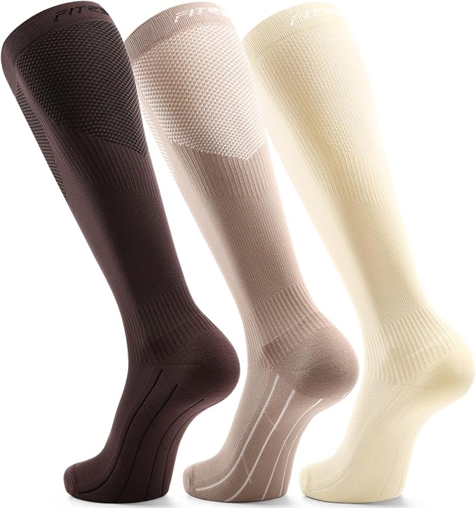 FITRELL 3 Pairs Compression Socks for Women and Men 20-30mmHg-Circulation Support Socks by FITRELL
