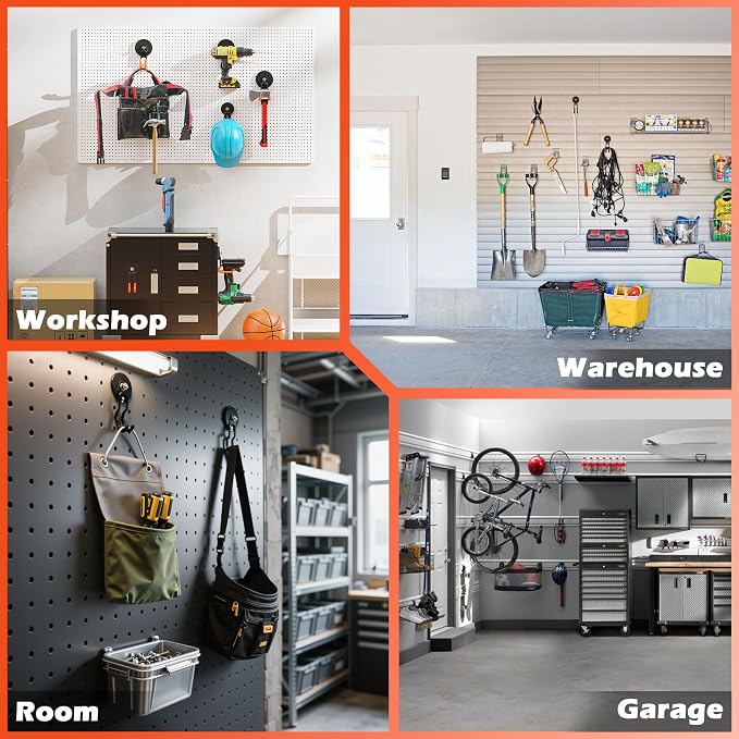 ULIBERMAGNET New Upgraded Garage Magnetic Hooks, 2 Pack Black Heavy Duty Large J Hooks with Magnet, Black Strong Anti-Slip Coating Magnet Hooks for Garden Tools, Ropes,Drill,Metal Cabinet,Pegboard - Image 8