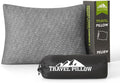 Small Shredded Memory Foam Pillow, Camping Pillow Travel Pillow - Compressible Medium Firm, Breathable Cover, Ideal Backpacking Hiking, Airplane and Car by PEUJEW
